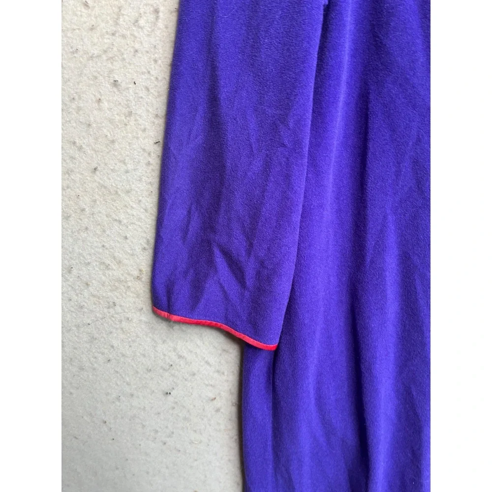 Vanity Fair Vintage Purple Fleece Embroidered Caftan Robe Made in USA Medium